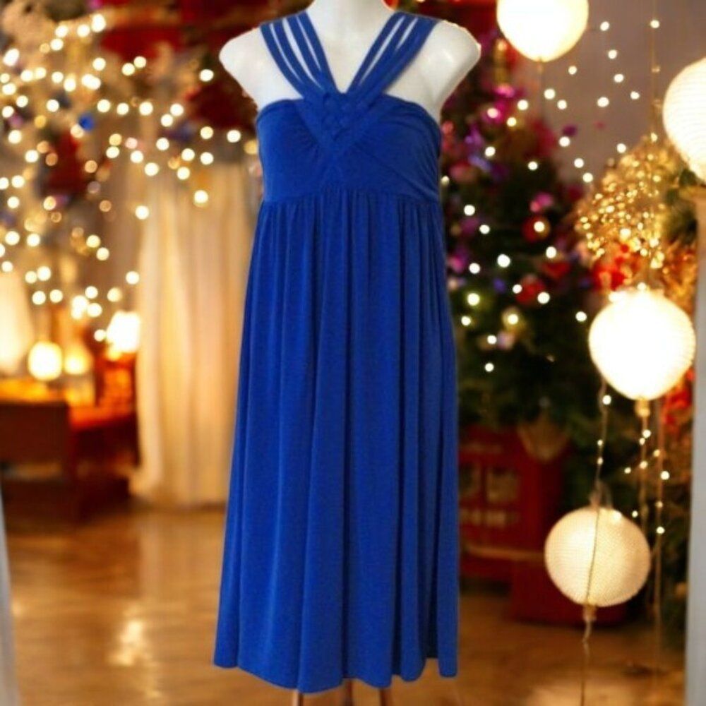Newport News Grecian Queen Dress Strapped V Collar Size Medium